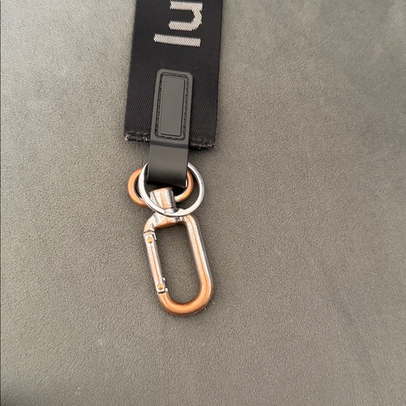 Lululemon Black Logo Keychain Wristlet - Picture 2 of 2
